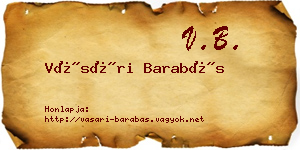 Vásári Barabás névjegykártya